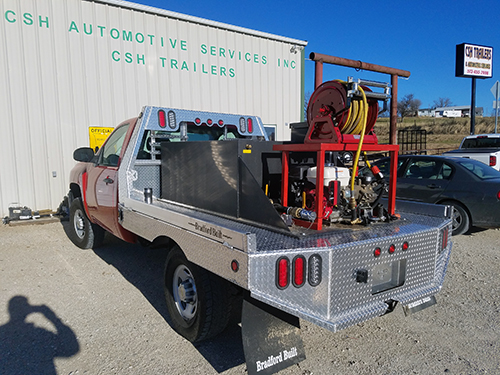Work truck at CSH Trailers in Westphalia, Missouri
